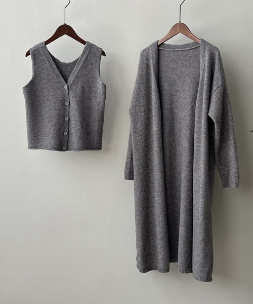 Miniministore(ミニミニストア)の「ニットベスト&カーディガン セットアップ(アンサンブル・レディース・ブラック/ブラウン/ベージュ/モカ/ダークグレー・フリー)」の22枚目の写真