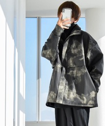 PUレザー スタンドネックジャケット