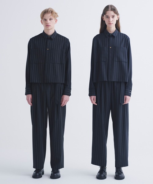 CULLNI（クルニ）の「24-SS-015B / Stripe Twill 2 Tuck Wide