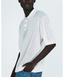 トップス SOPHNET. LINEN MESH OVERSIZED S/S POLO SOPHNET.(ソフネット)の「LINEN MESH OVERSIZED S/S POLO