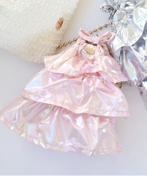 tiny tiny（ティニーティニー）の「フリルチェーンショルダーバッグ[tiny tiny(ティニーティニー)]（ショルダーバッグ・レディース・グレー/ピンク/ブラック/ホワイト・0）」の4枚目の写真