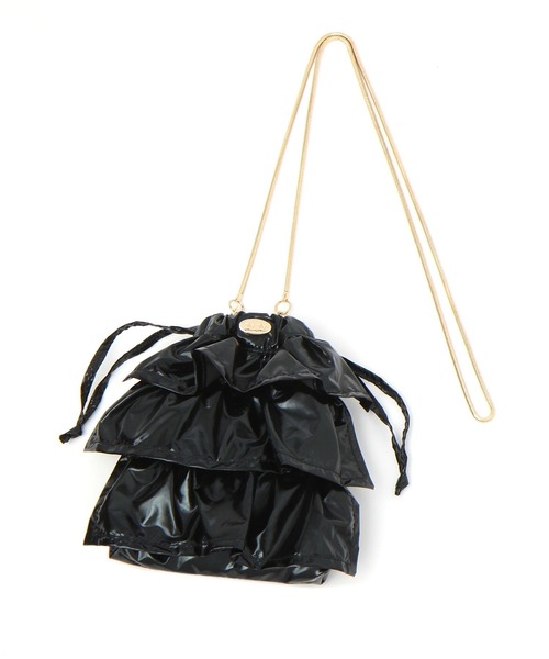 tiny tiny（ティニーティニー）の「フリルチェーンショルダーバッグ[tiny tiny(ティニーティニー)]（ショルダーバッグ・レディース・グレー/ピンク/ブラック/ホワイト・0）」の2枚目の写真