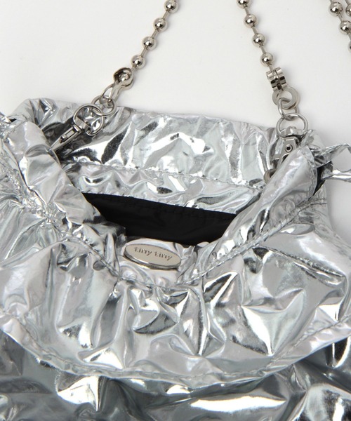 tiny tiny（ティニーティニー）の「フリルチェーンショルダーバッグ[tiny tiny(ティニーティニー)]（ショルダーバッグ・レディース・グレー/ピンク/ブラック/ホワイト・0）」の16枚目の写真