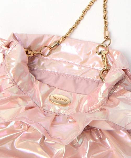 tiny tiny（ティニーティニー）の「フリルチェーンショルダーバッグ[tiny tiny(ティニーティニー)]（ショルダーバッグ・レディース・グレー/ピンク/ブラック/ホワイト・0）」の17枚目の写真