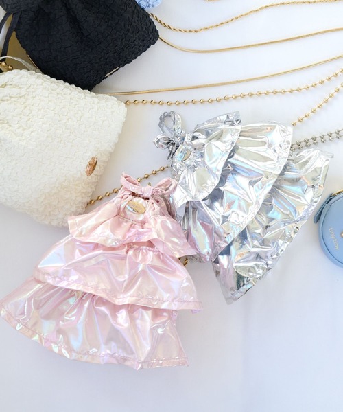 tiny tiny（ティニーティニー）の「フリルチェーンショルダーバッグ[tiny tiny(ティニーティニー)]（ショルダーバッグ・レディース・グレー/ピンク/ブラック/ホワイト・0）」の6枚目の写真