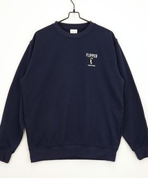 【GROOVY STORE】ワンポイントアニマル刺繍 裏毛スウェットクルー