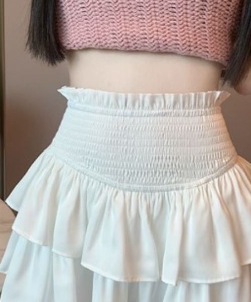 .KOM（ドットコム）の「A'GEM/9 × .kom『.kom/ドットケーオーエム』フリルミニスカート（スカート・レディース・ホワイト/ブラック・S/M）」の11枚目の写真