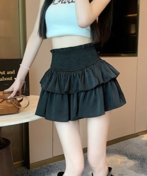 .KOM（ドットコム）の「A'GEM/9 × .kom『.kom/ドットケーオーエム』フリルミニスカート（スカート・レディース・ホワイト/ブラック・S/M）」の12枚目の写真