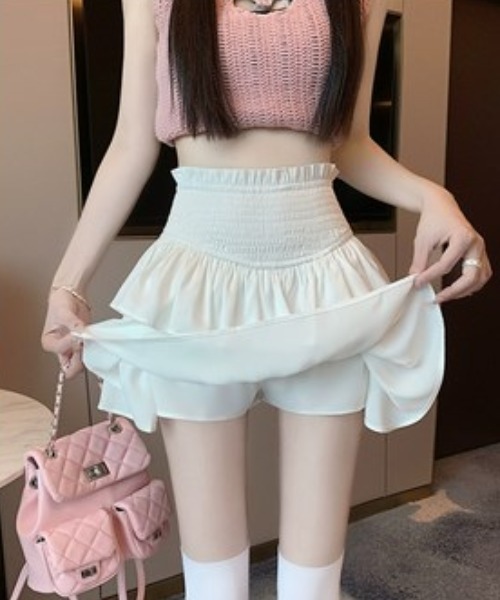 .KOM（ドットコム）の「A'GEM/9 × .kom『.kom/ドットケーオーエム』フリルミニスカート（スカート・レディース・ホワイト/ブラック・S/M）」の8枚目の写真