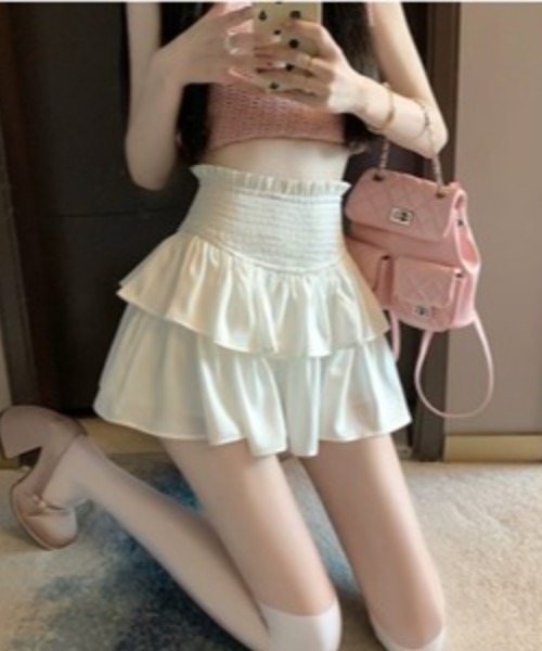 .KOM（ドットコム）の「A'GEM/9 × .kom『.kom/ドットケーオーエム』フリルミニスカート（スカート・レディース・ホワイト/ブラック・S/M）」の6枚目の写真