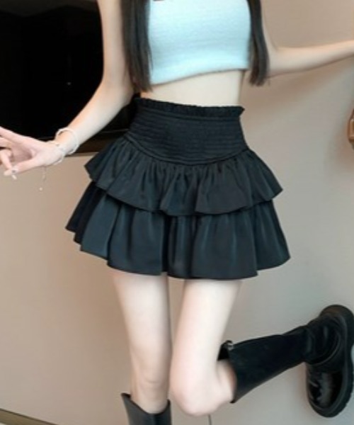 .KOM（ドットコム）の「A'GEM/9 × .kom『.kom/ドットケーオーエム』フリルミニスカート（スカート・レディース・ホワイト/ブラック・S/M）」の13枚目の写真