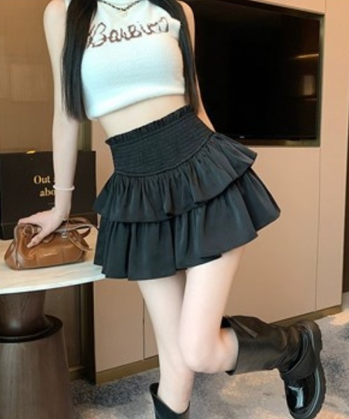 .KOM（ドットコム）の「A'GEM/9 × .kom『.kom/ドットケーオーエム』フリルミニスカート（スカート・レディース・ホワイト/ブラック・S/M）」の15枚目の写真