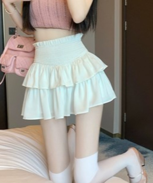 .KOM（ドットコム）の「A'GEM/9 × .kom『.kom/ドットケーオーエム』フリルミニスカート（スカート・レディース・ホワイト/ブラック・S/M）」の4枚目の写真