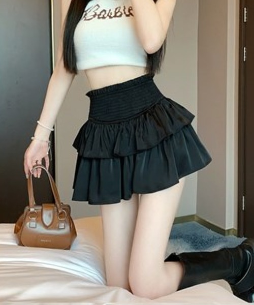 .KOM（ドットコム）の「A'GEM/9 × .kom『.kom/ドットケーオーエム』フリルミニスカート（スカート・レディース・ホワイト/ブラック・S/M）」の16枚目の写真