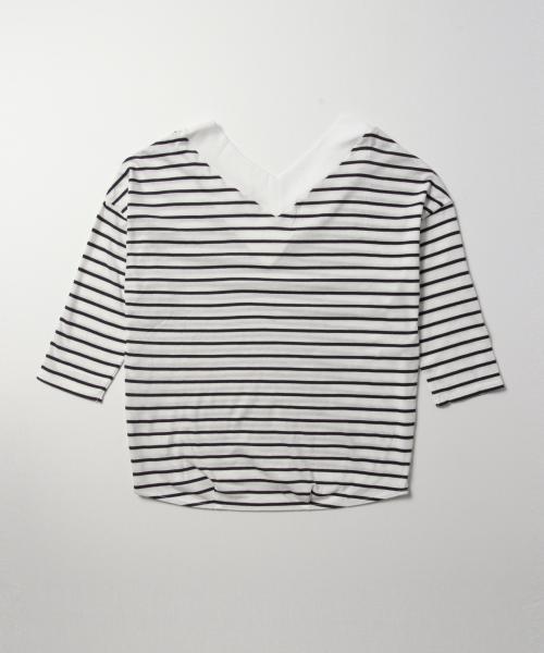 B:MING by BEAMS(ビーミングバイビームス)の「ビーミング by ビームス / リヨセルVネックチュニック(Tシャツ/カットソー・レディース・ホワイト/ケリー/ネイビー・ONE SIZE)」の9枚目の写真