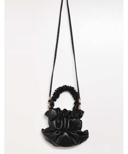 Re:EDIT（リエディ）の「フェイクレザーギャザーハンドバッグ（ハンドバッグ・レディース・ホワイト/ブラック/イエロー/シルバー・FREE）」の10枚目の写真