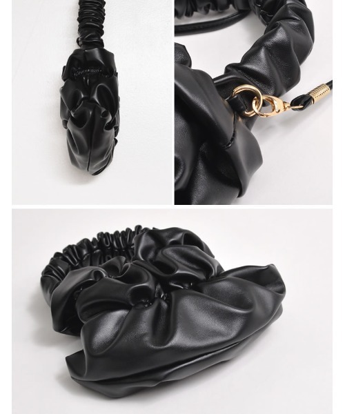 Re:EDIT（リエディ）の「フェイクレザーギャザーハンドバッグ（ハンドバッグ・レディース・ホワイト/ブラック/イエロー/シルバー・FREE）」の11枚目の写真