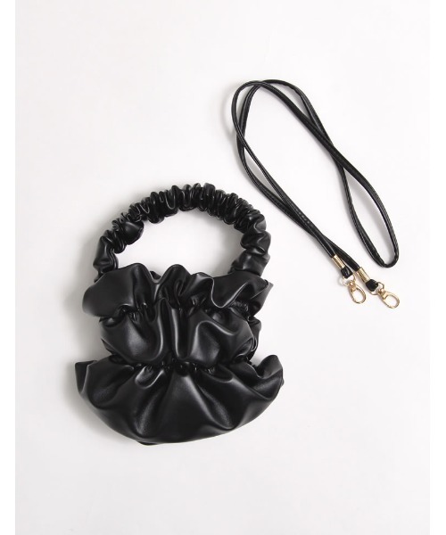 Re:EDIT（リエディ）の「フェイクレザーギャザーハンドバッグ（ハンドバッグ・レディース・ホワイト/ブラック/イエロー/シルバー・FREE）」の13枚目の写真