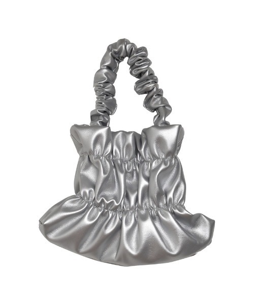 Re:EDIT（リエディ）の「フェイクレザーギャザーハンドバッグ（ハンドバッグ・レディース・ホワイト/ブラック/イエロー/シルバー・FREE）」の17枚目の写真