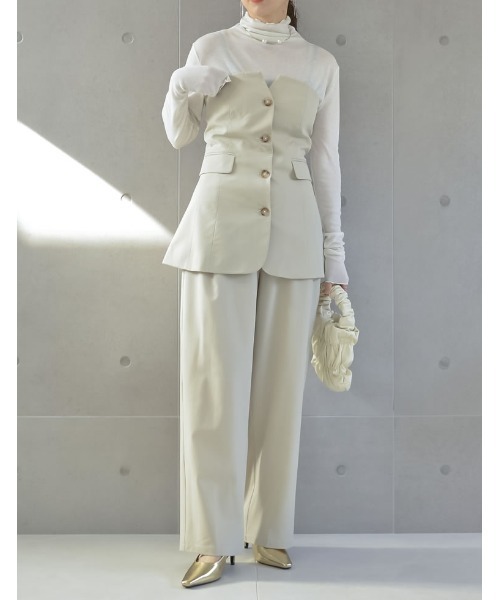 Re:EDIT（リエディ）の「フェイクレザーギャザーハンドバッグ（ハンドバッグ・レディース・ホワイト/ブラック/イエロー/シルバー・FREE）」の9枚目の写真