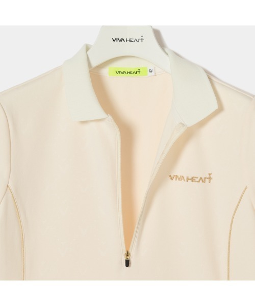 VIVA HEART(ビバハート)の「【VIVA HEART/GOLF】ストレッチスムースエンボスワンピース(ワンピース・レディース・ブラック/アイボリー・42/38/40)」の6枚目の写真