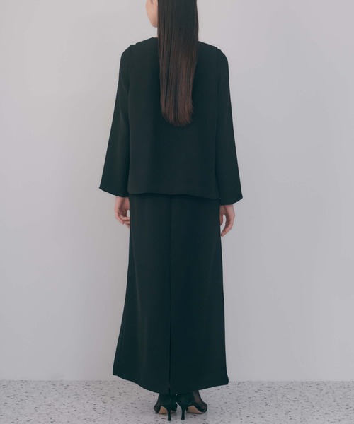 kaene（カエン）の「フォーマルジレジャケット【袖なし】［ブラックフォーマル対応］冠婚葬祭 礼服 喪服 入学式 卒業式 七五三 お宮参り（ノーカラージャケット・レディース・ブラック/ベージュ・34/36/38/40）」の16枚目の写真