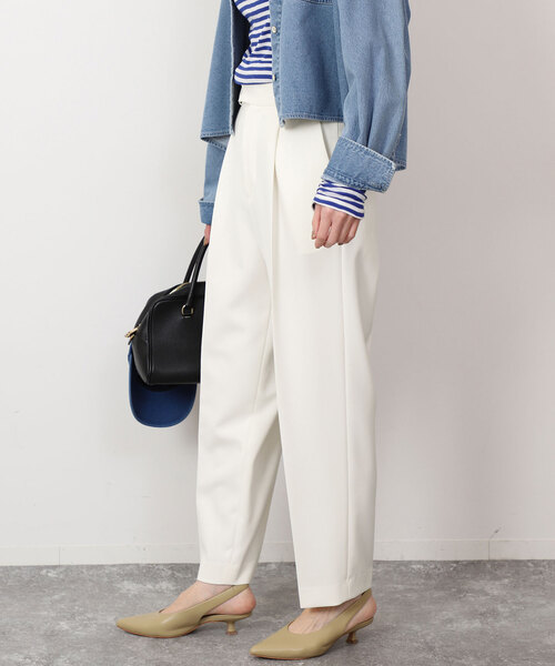 SLOBE IENA（スローブイエナ）の「ダブルクロスセンタープレスパンツ（その他パンツ・レディース・グリーン/ホワイト・38/36）」の19枚目の写真