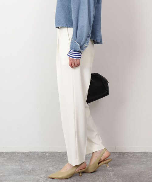 SLOBE IENA（スローブイエナ）の「ダブルクロスセンタープレスパンツ（その他パンツ・レディース・グリーン/ホワイト・38/36）」の22枚目の写真