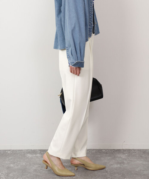 SLOBE IENA（スローブイエナ）の「ダブルクロスセンタープレスパンツ（その他パンツ・レディース・グリーン/ホワイト・38/36）」の8枚目の写真