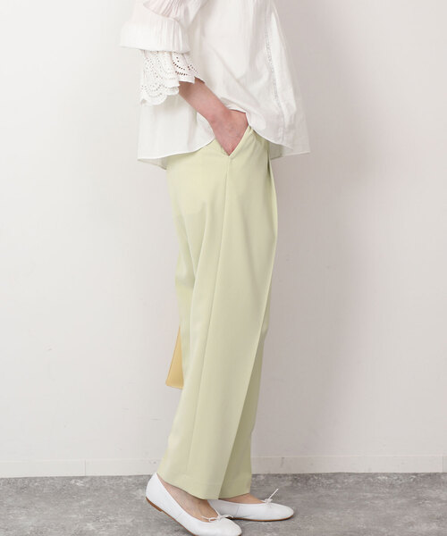 SLOBE IENA（スローブイエナ）の「ダブルクロスセンタープレスパンツ（その他パンツ・レディース・グリーン/ホワイト・38/36）」の9枚目の写真