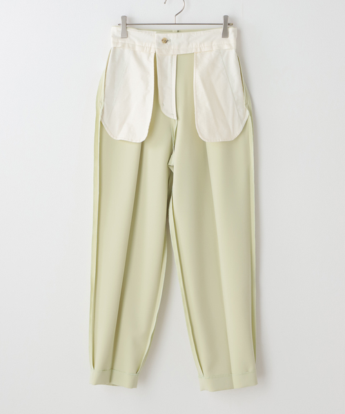 SLOBE IENA（スローブイエナ）の「ダブルクロスセンタープレスパンツ（その他パンツ・レディース・グリーン/ホワイト・38/36）」の15枚目の写真