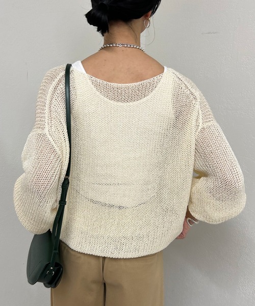 ニット セーター 和紙混杢ニット プルオーバー レディース COMME CA ニット セーター 和紙混杢ニット プルオーバー