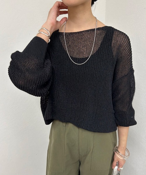 和紙混杢ニット プルオーバー 無印良品 和紙混ニット 2024AW｜kayocino