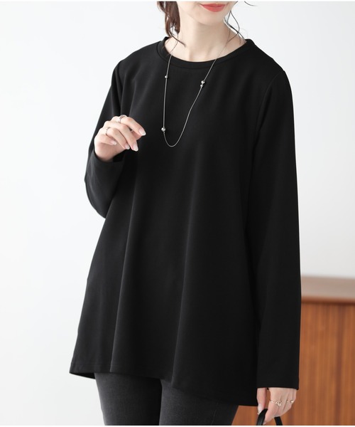 SUNFLOWER EIGHT(サンフラワーエイト)の「Aラインカットソー(Tシャツ/カットソー・レディース・ベージュ/ブラウン/ブルー/ブラック/ピンクベージュ/グレイッシュベージュ・FREE)」の11枚目の写真