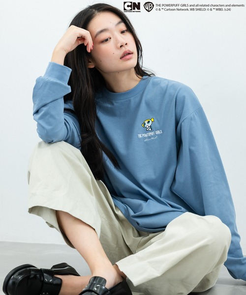 JUNRED（ジュンレッド）の「THE POWERPUFF GIRLS / パワーパフ ガールズ  ロングスリーブTシャツ（Tシャツ/カットソー・メンズ・チャコールグレー/オフホワイト/ブルー・L/M）」の3枚目の写真