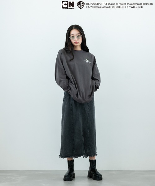 JUNRED（ジュンレッド）の「THE POWERPUFF GIRLS / パワーパフ ガールズ  ロングスリーブTシャツ（Tシャツ/カットソー・メンズ・チャコールグレー/オフホワイト/ブルー・L/M）」の5枚目の写真