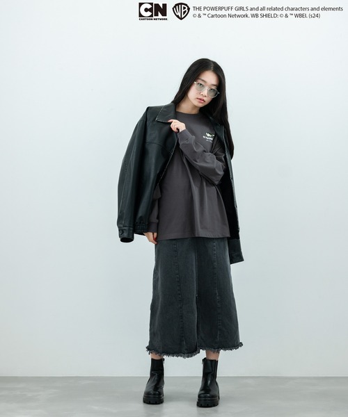 JUNRED（ジュンレッド）の「THE POWERPUFF GIRLS / パワーパフ ガールズ  ロングスリーブTシャツ（Tシャツ/カットソー・メンズ・チャコールグレー/オフホワイト/ブルー・L/M）」の6枚目の写真