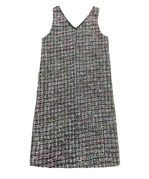 DAY CLOSET（デイ クローゼット）の「レディース ツイード風異素材MIXジャンスカ（ジャンパースカート・レディース・ブラック・FREE）」の9枚目の写真