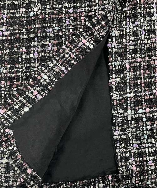 DAY CLOSET（デイ クローゼット）の「レディース ツイード風異素材MIXジャンスカ（ジャンパースカート・レディース・ブラック・FREE）」の11枚目の写真