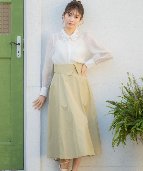 NOELA（ノエラ）の「襟モチーフブラウス（シャツ/ブラウス・レディース・ライトグリーン/ベージュ/オフホワイト・フリー）」の21枚目の写真