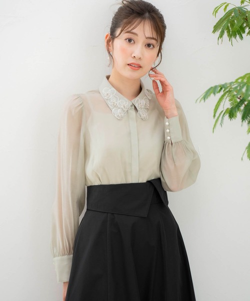 NOELA（ノエラ）の「襟モチーフブラウス（シャツ/ブラウス・レディース・ライトグリーン/ベージュ/オフホワイト・フリー）」の13枚目の写真