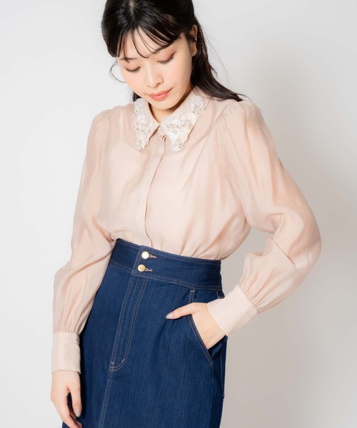 NOELA（ノエラ）の「襟モチーフブラウス（シャツ/ブラウス・レディース・ライトグリーン/ベージュ/オフホワイト・フリー）」の16枚目の写真
