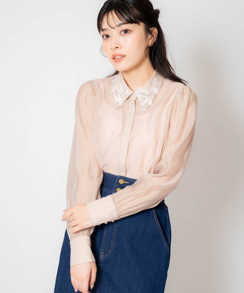 NOELA（ノエラ）の「襟モチーフブラウス（シャツ/ブラウス・レディース・ライトグリーン/ベージュ/オフホワイト・フリー）」の17枚目の写真