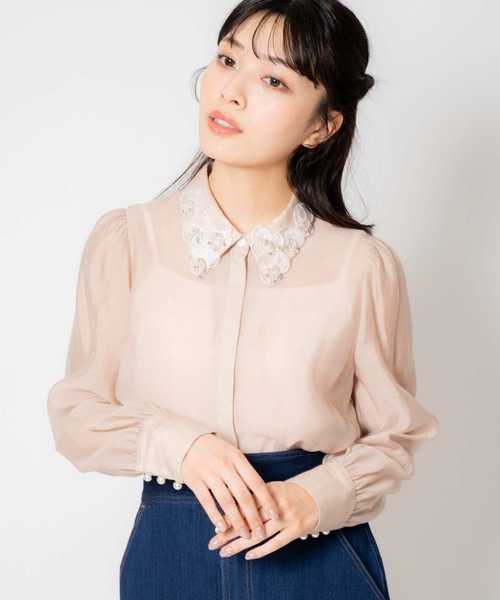 NOELA（ノエラ）の「襟モチーフブラウス（シャツ/ブラウス・レディース・ライトグリーン/ベージュ/オフホワイト・フリー）」の18枚目の写真