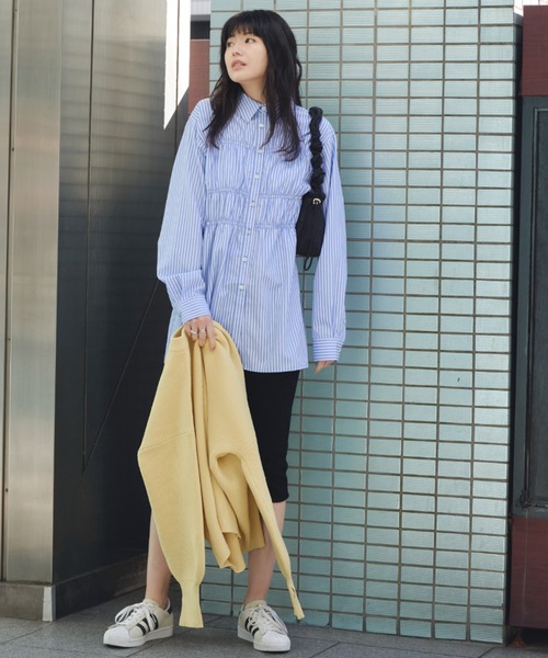Auntie Rosa Holiday(アンティローザホリデー)の「ストライプシャーリングビスチェシャツ(シャツ/ブラウス・レディース・ネイビー/ブルー・FREE)」の11枚目の写真