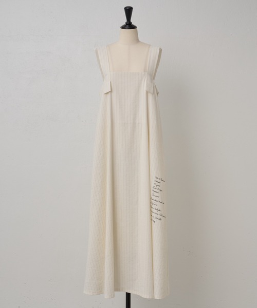 BEARDSLEY　メトロ刺繍ワンピース　ホワイト　ビアズリー　ジャンスカ　白 新品タグ付き✨ビアズリー メトロ刺繍ワンピース ジャンパー