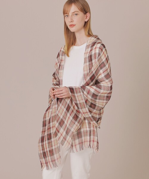 【セール】ハウスチェックオーガニックラミーストール（バンダナ/スカーフ）｜MACKINTOSH LONDON（マッキントッシュ ロンドン） 24,200円