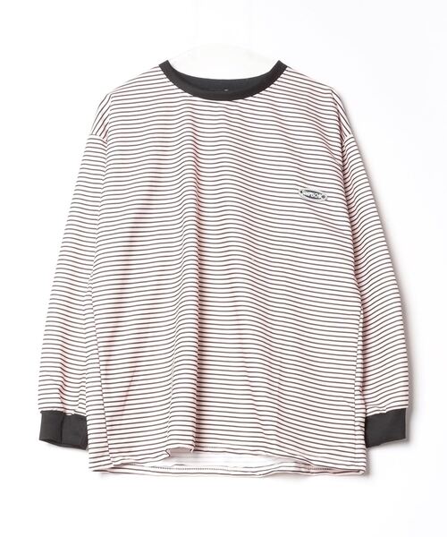 Per sist ence(パーシエンス)の「ワンポイントボーダー BIG長袖Tシャツ(Tシャツ/カットソー・レディース・ホワイト/ブラック・FREE)」の12枚目の写真