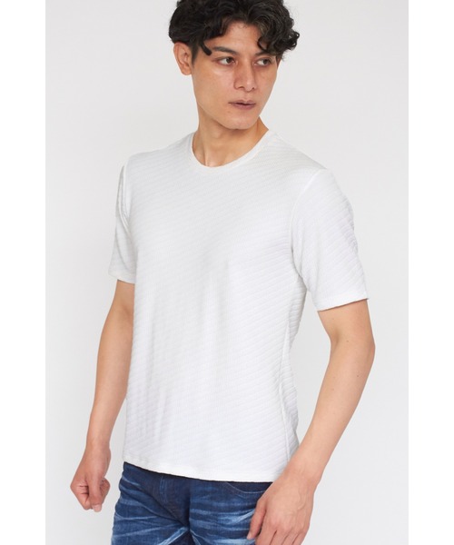 TORNADO MART(トルネードマート)の「TORNADO MART∴バイヤスリンクスJQ半袖クルーネックカットソー(Tシャツ/カットソー・メンズ・ホワイト/ブルー系2/ラベンダー・L/M/LL/MEDIUM/LARGE)」の2枚目の写真