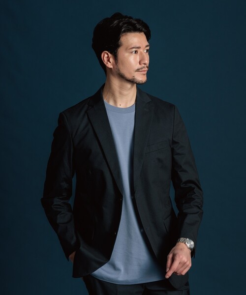 THE SHOP TK （ザ ショップ ティーケー ）の「◆【セットアップ可／速乾／軽量】エアドッツジャケット（テーラードジャケット・メンズ・ネイビー/ネイビー系5/チャコールグレー・01/02/03/04）」の9枚目の写真